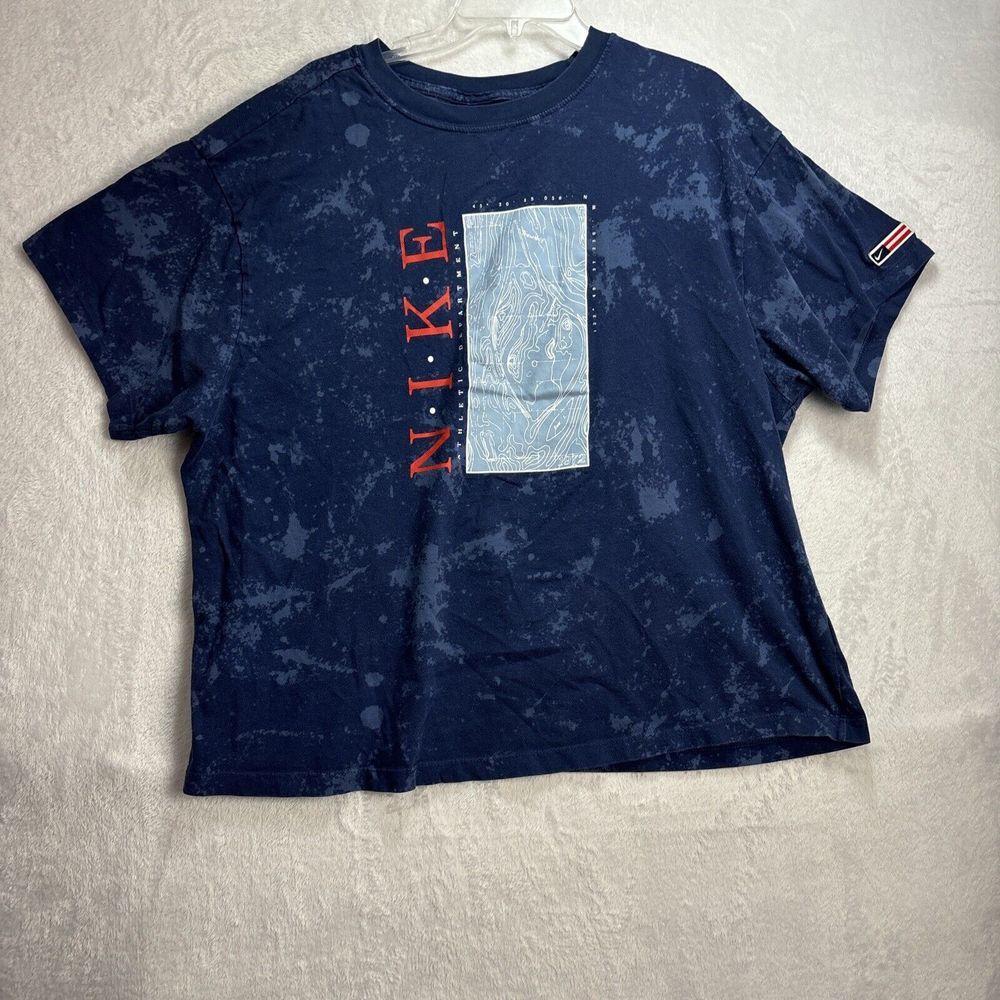 VTG Nike Women's XL Athletic Department Graphic T Shirt Topography